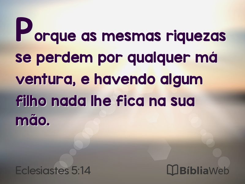 Eclesiastes 5:14 em imagem para compartilhar