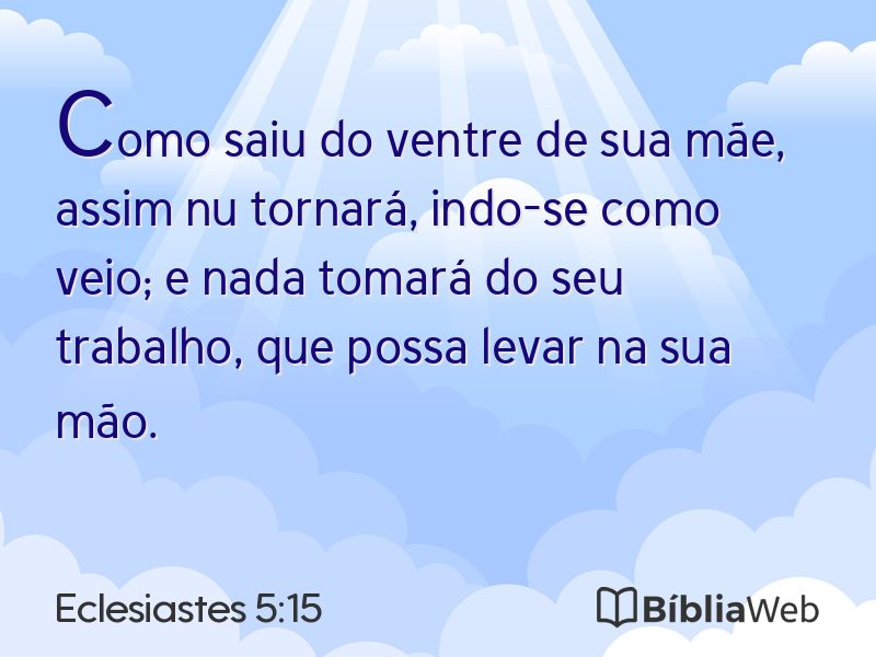 Eclesiastes 5:15 em imagem para compartilhar
