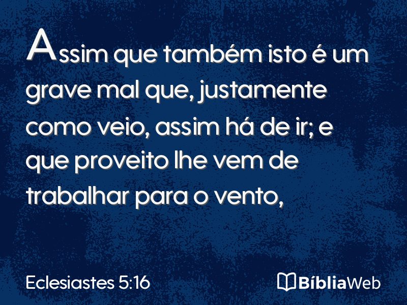 Eclesiastes 5:16 em imagem para compartilhar