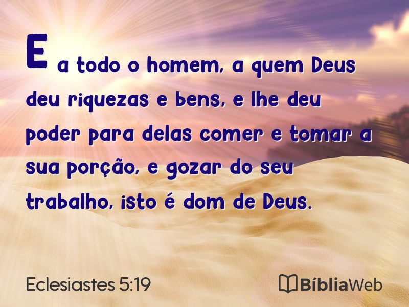 Eclesiastes 5:19 em imagem para compartilhar