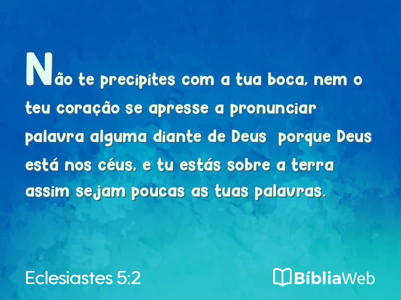 Eclesiastes 5:2 em imagem para compartilhar
