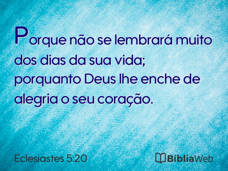 Eclesiastes 5:20 em imagem para compartilhar