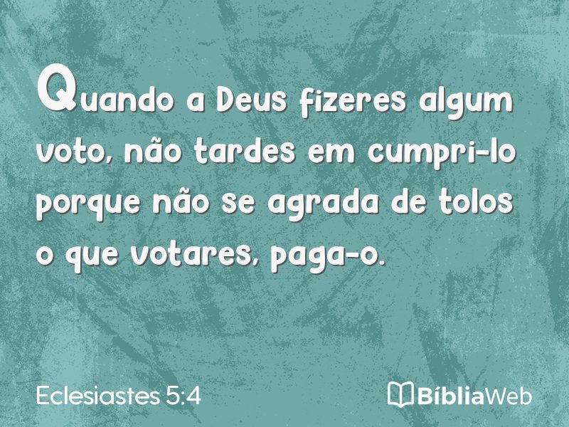 Eclesiastes 5:4 em imagem para compartilhar