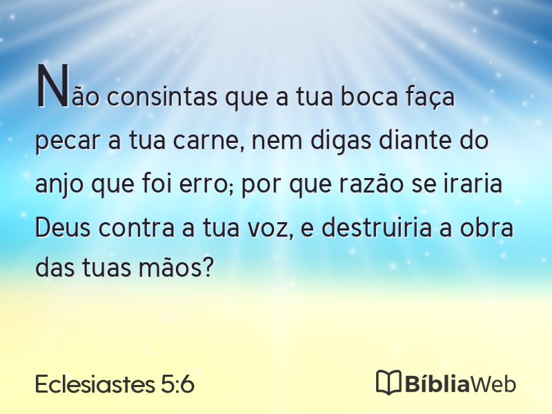 Eclesiastes 5:6 em imagem para compartilhar