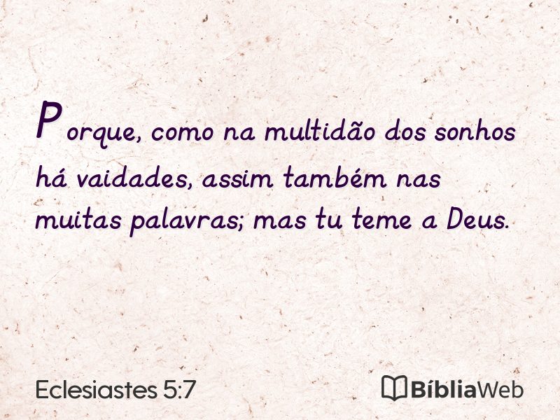 Eclesiastes 5:7 em imagem para compartilhar