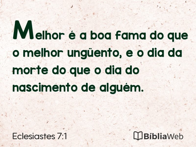 Eclesiastes 7:1 em imagem para compartilhar
