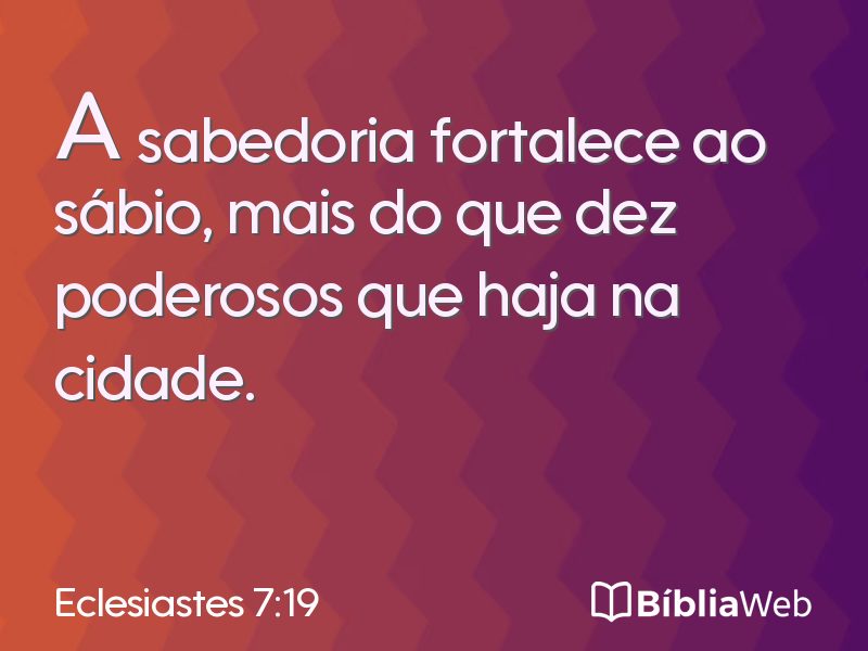Eclesiastes 7:19 em imagem para compartilhar