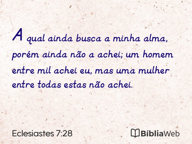 Eclesiastes 7:28 em imagem para compartilhar