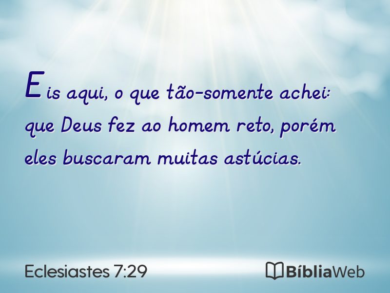 Eclesiastes 7:29 em imagem para compartilhar