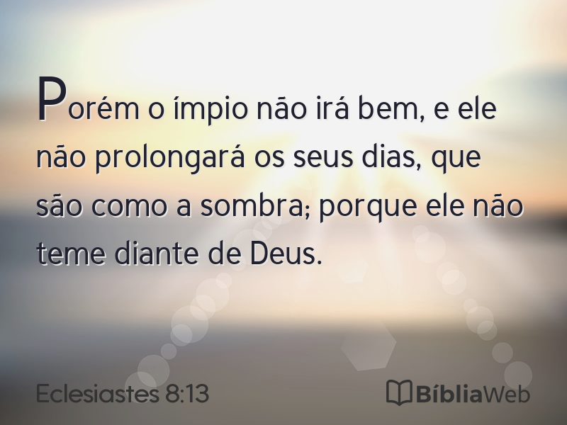 Eclesiastes 8:13 em imagem para compartilhar