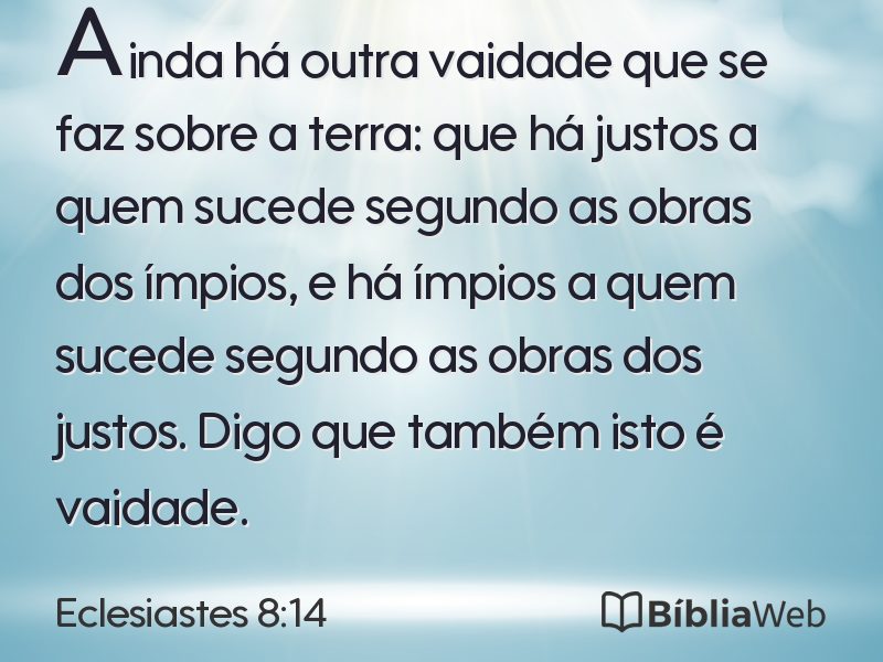 Eclesiastes 8:14 em imagem para compartilhar