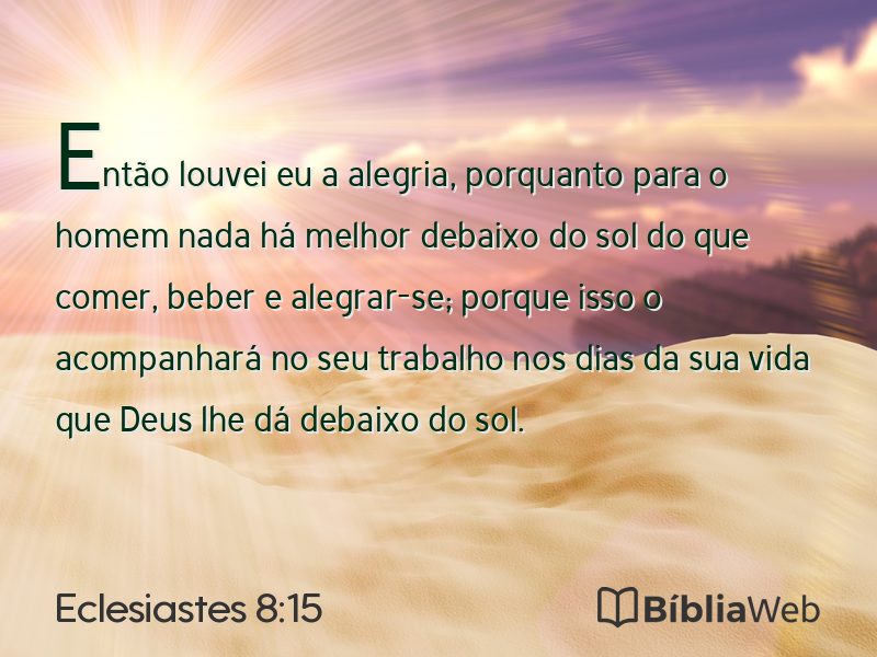 Eclesiastes 8:15 em imagem para compartilhar
