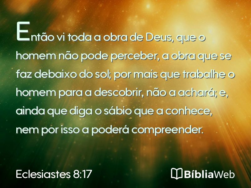 Eclesiastes 8:17 em imagem para compartilhar