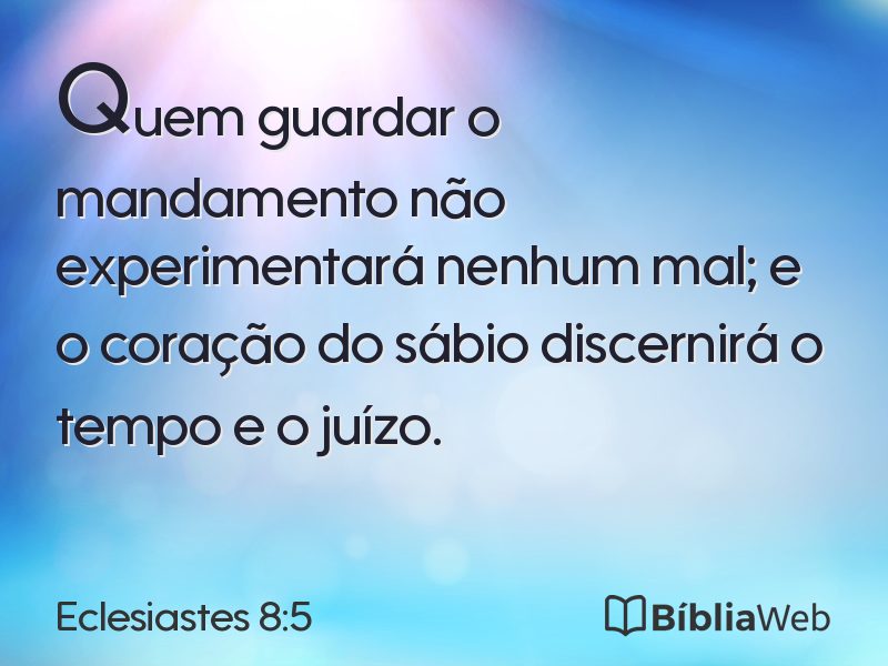Eclesiastes 8:5 em imagem para compartilhar