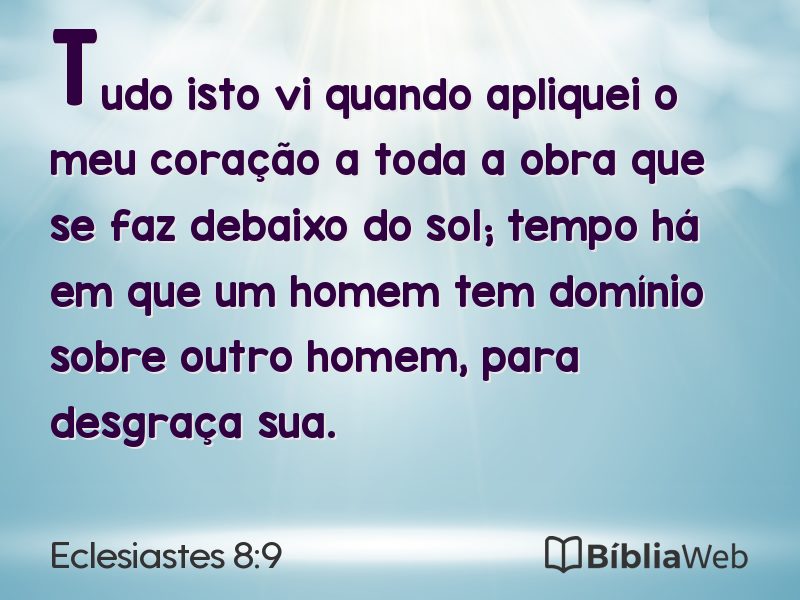 Eclesiastes 8:9 em imagem para compartilhar