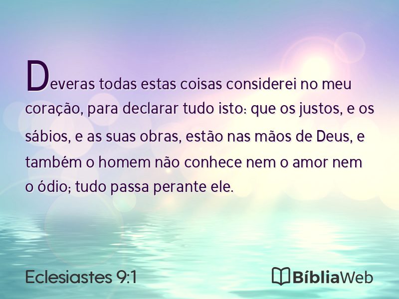 Eclesiastes 9:1 em imagem para compartilhar