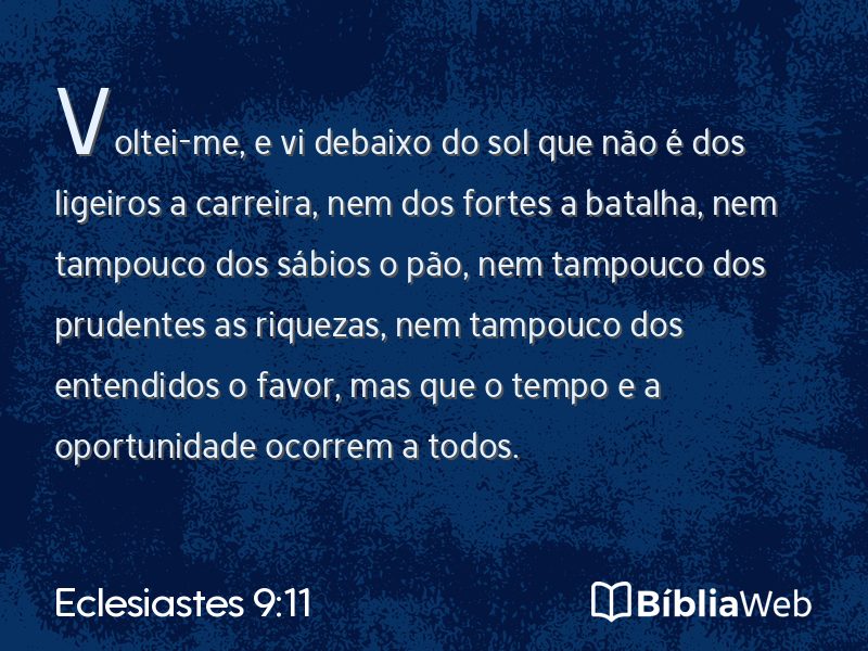 Eclesiastes 9:11 em imagem para compartilhar
