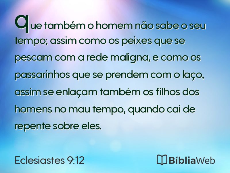 Eclesiastes 9:12 em imagem para compartilhar