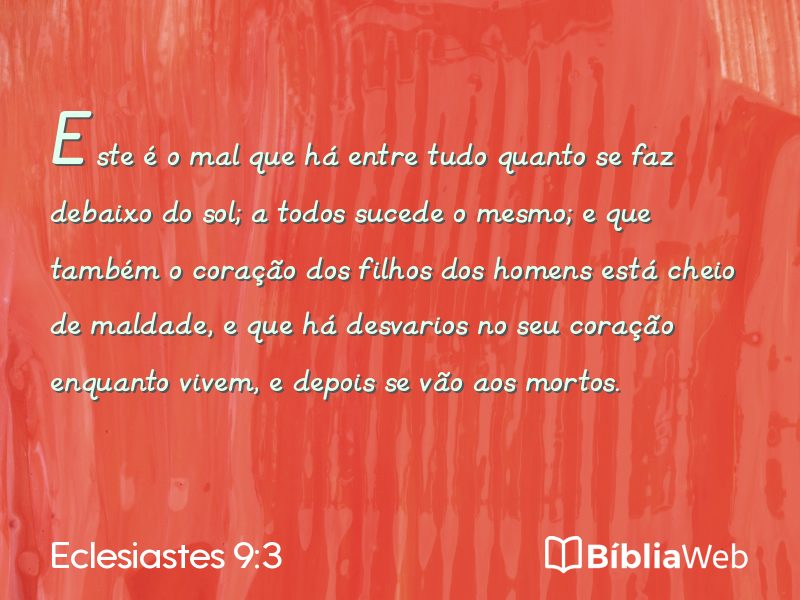 Eclesiastes 9:3 em imagem para compartilhar