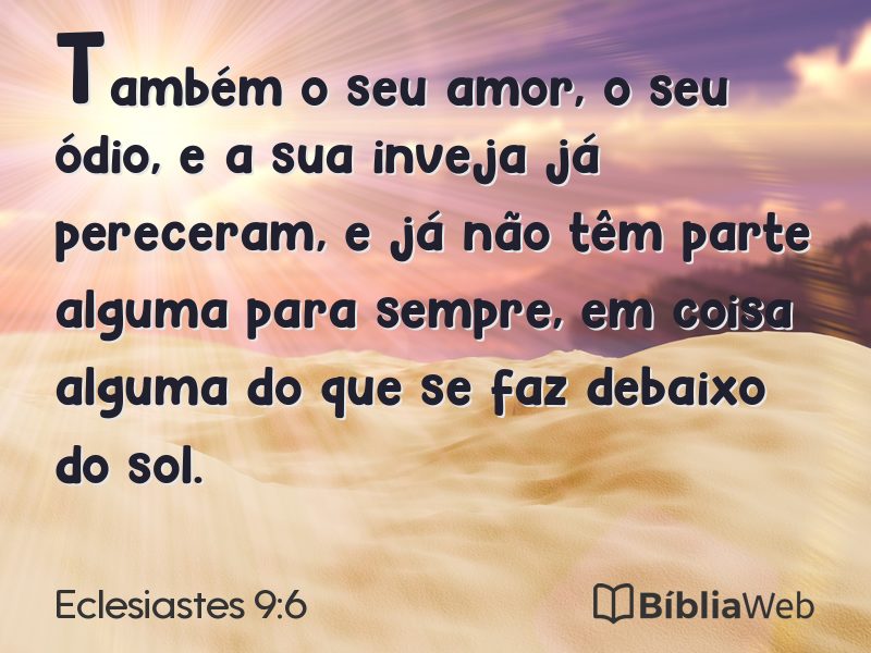 Eclesiastes 9:6 em imagem para compartilhar