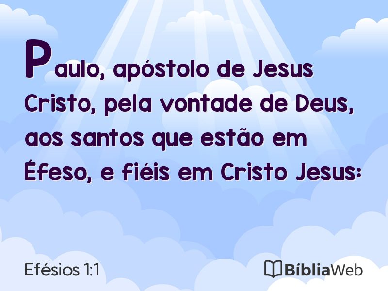 Efésios 1:1 em imagem para compartilhar