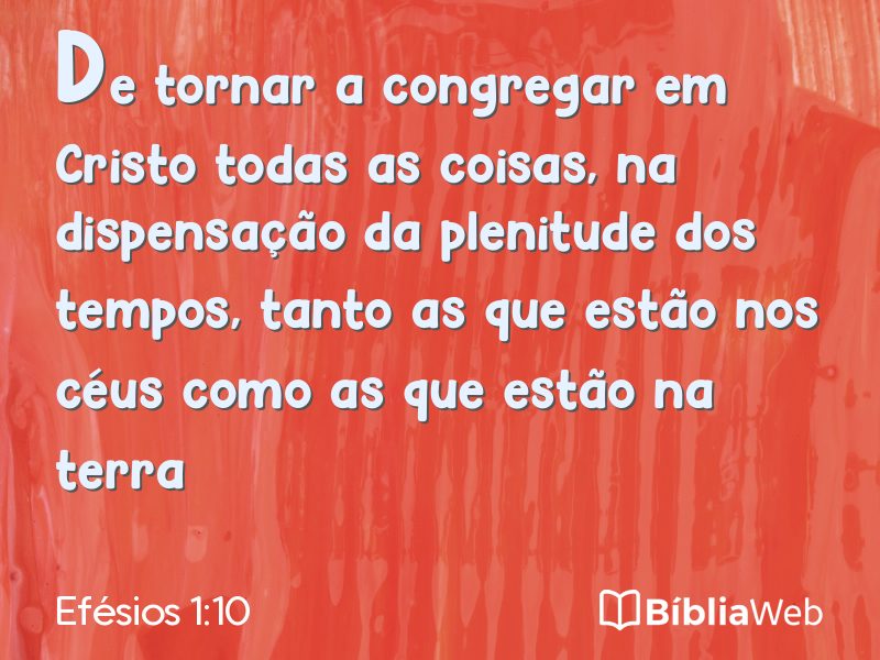 Efésios 1:10 em imagem para compartilhar