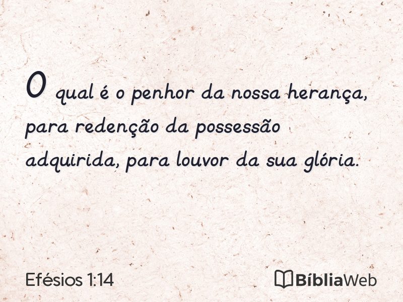 Efésios 1:14 em imagem para compartilhar
