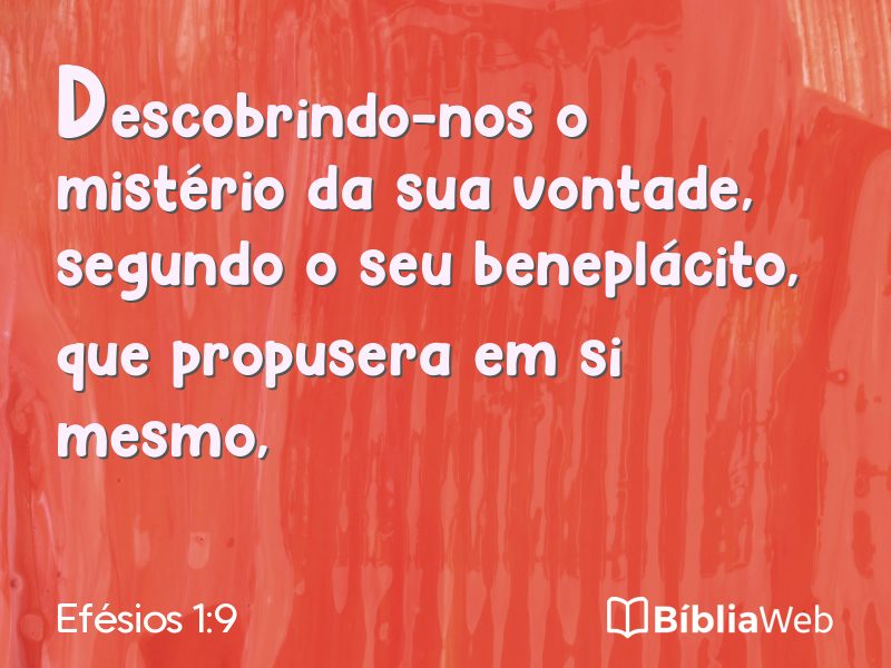 Efésios 1:9 em imagem para compartilhar