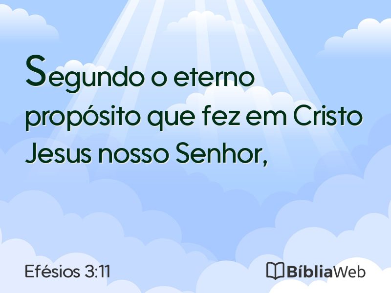 Efésios 3:11 em imagem para compartilhar