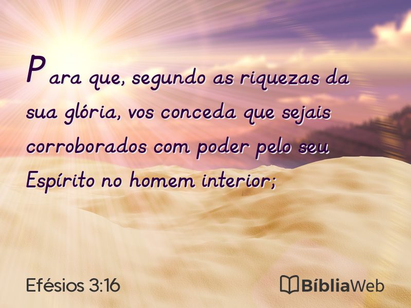 Efésios 3:16 em imagem para compartilhar