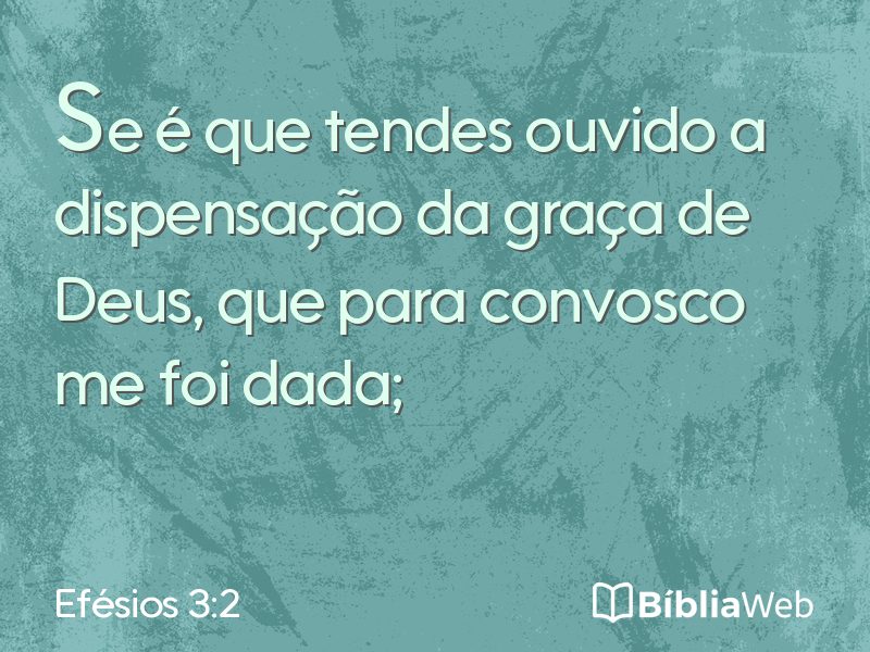 Efésios 3:2 em imagem para compartilhar