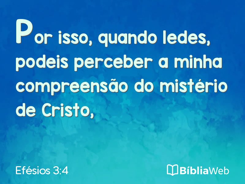 Efésios 3:4 em imagem para compartilhar