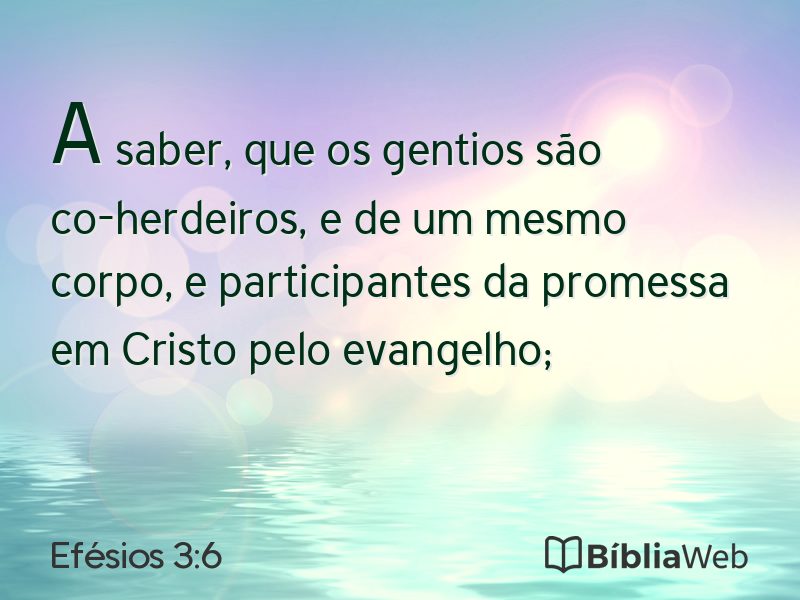 Efésios 3:6 em imagem para compartilhar