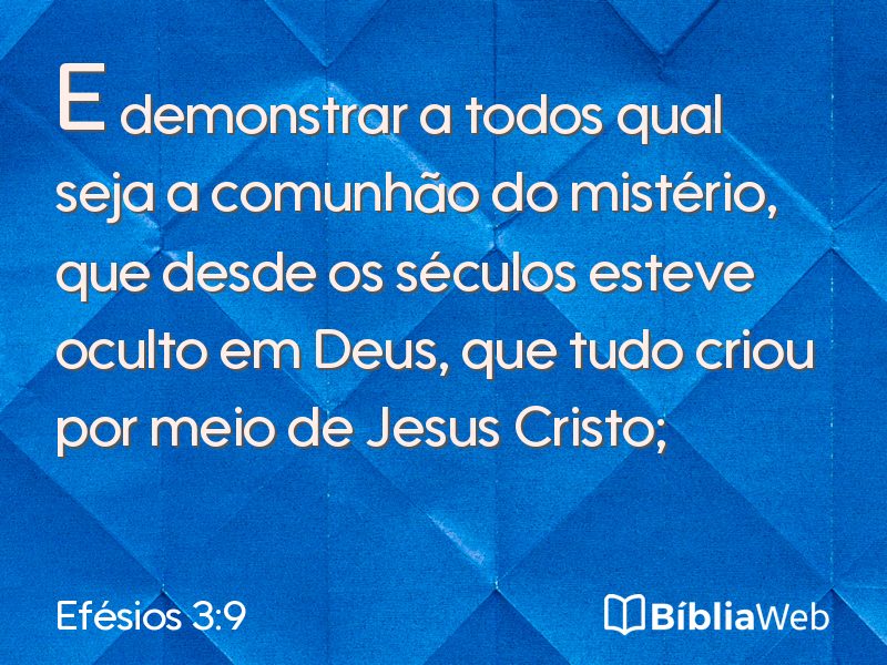 Efésios 3:9 em imagem para compartilhar