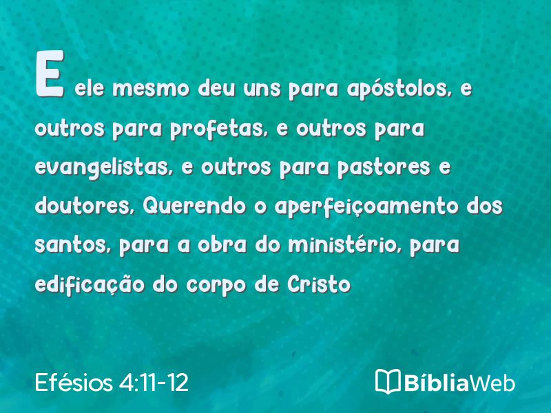 Efésios 4:11-12 em imagem para compartilhar