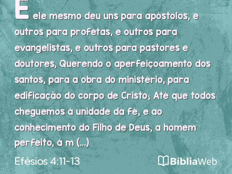 Efésios 4:11-13 em imagem para compartilhar