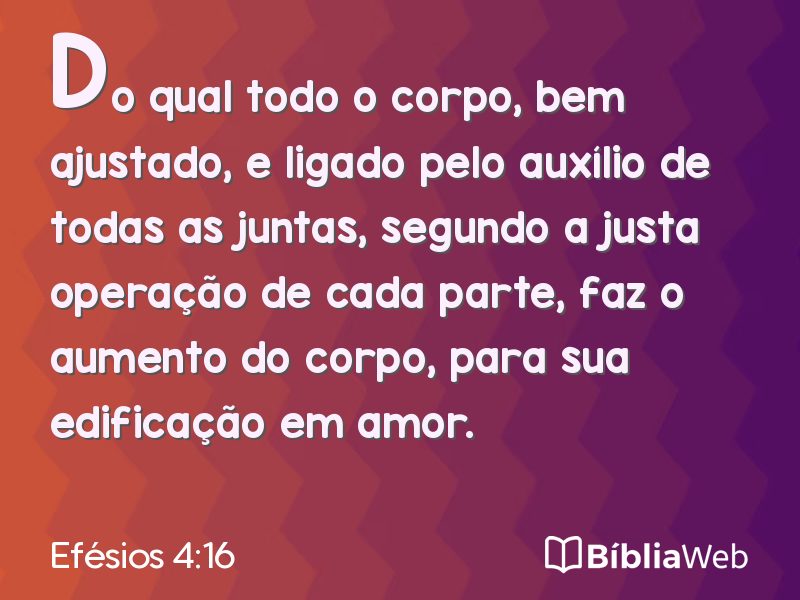 Efésios 4:16 em imagem para compartilhar