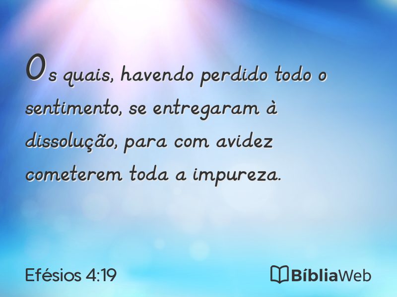 Efésios 4:19 em imagem para compartilhar