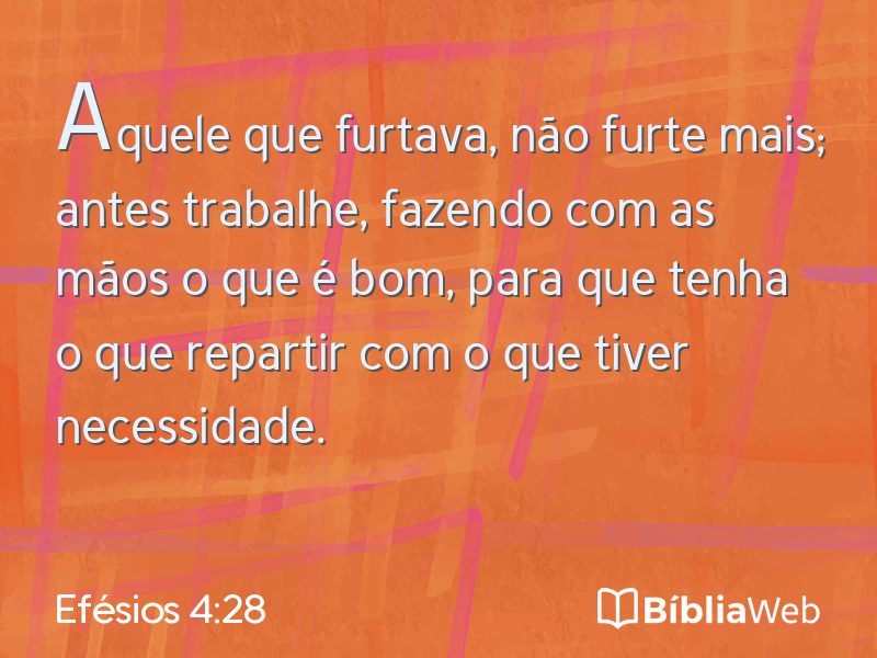 Efésios 4:28 em imagem para compartilhar