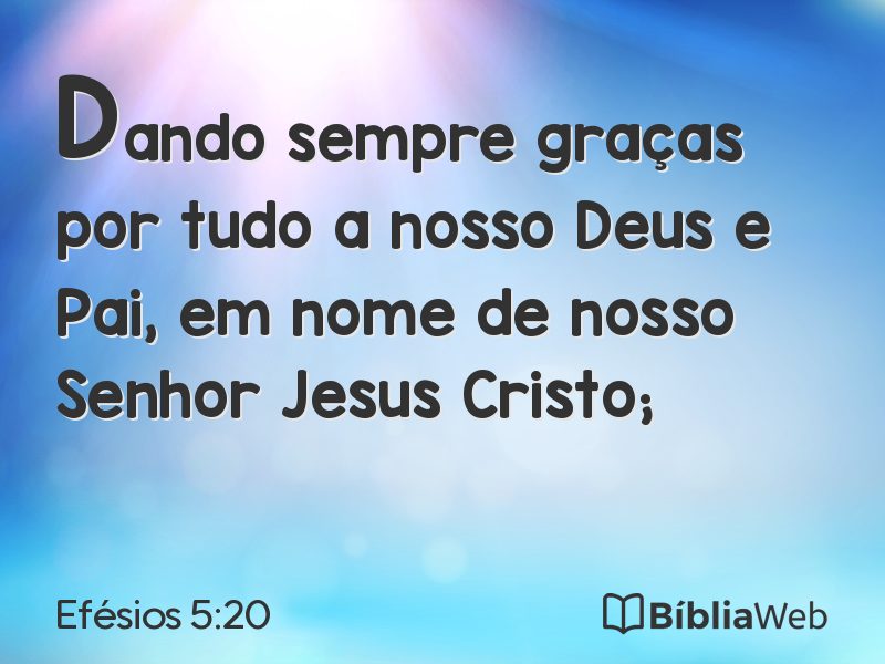 Efésios 5:20 em imagem para compartilhar