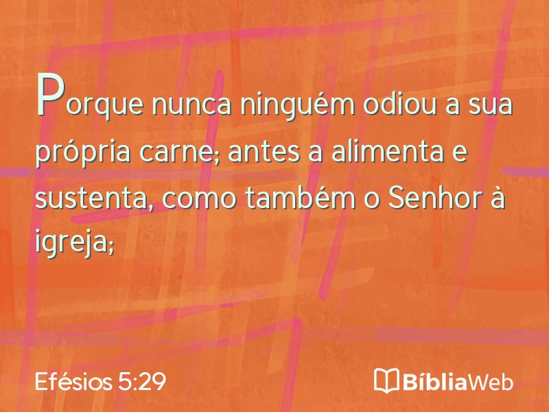 Efésios 5:29 em imagem para compartilhar