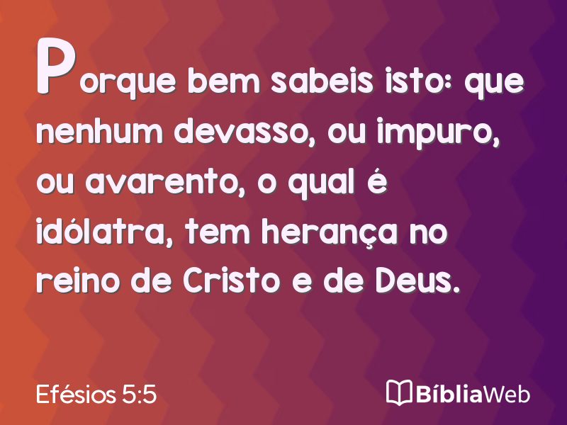Efésios 5:5 em imagem para compartilhar