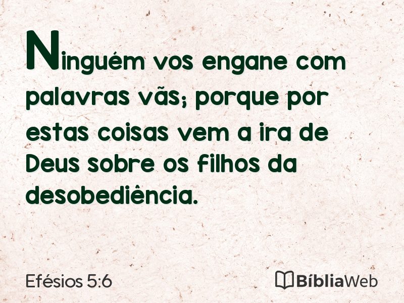 Efésios 5:6 em imagem para compartilhar