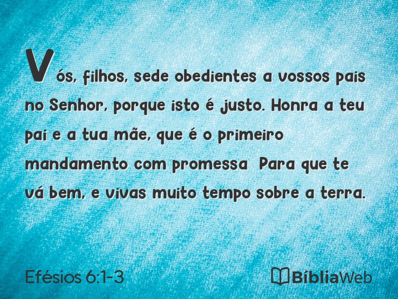 Efésios 6:1-3 em imagem para compartilhar