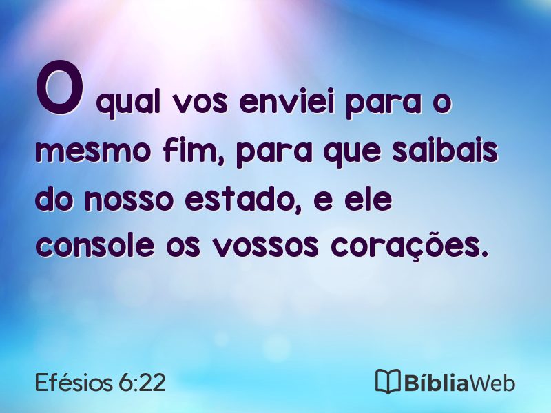 Efésios 6:22 em imagem para compartilhar