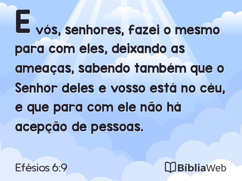 Efésios 6:9 em imagem para compartilhar