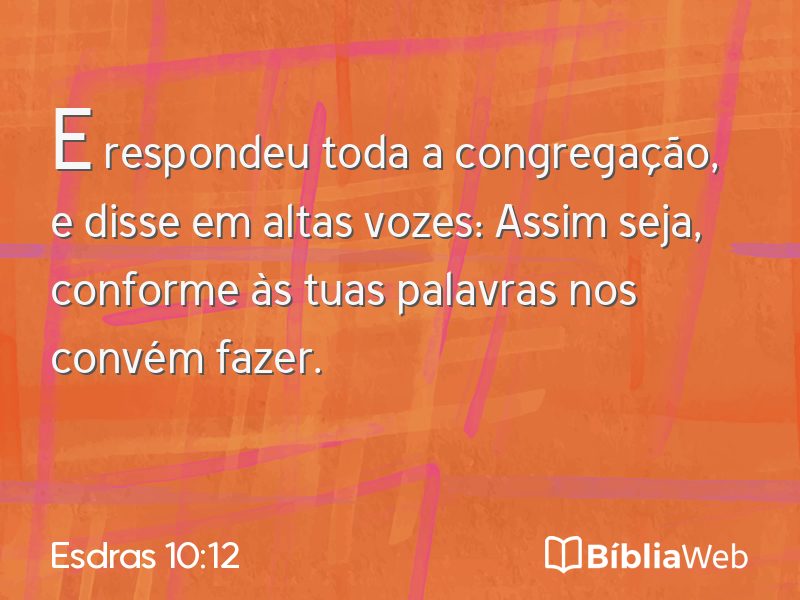 Esdras 10:12 em imagem para compartilhar