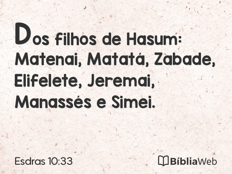 Esdras 10:33 em imagem para compartilhar