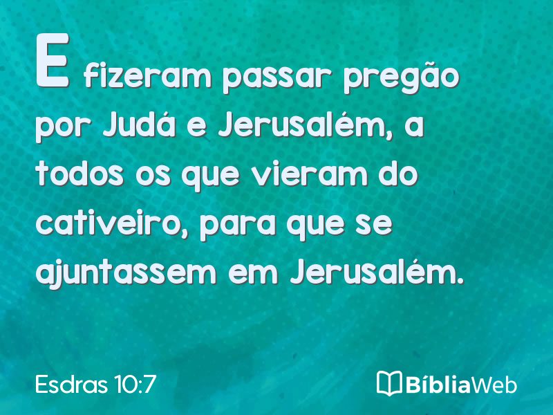 Esdras 10:7 em imagem para compartilhar