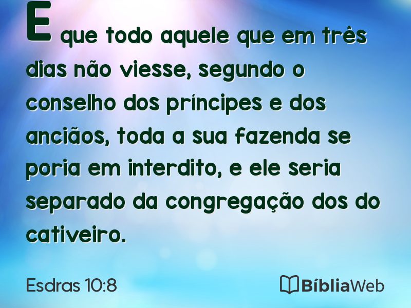 Esdras 10:8 em imagem para compartilhar